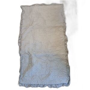 Pair Gray Quilted King Shams Ruffled Edge Cotton Blend Pillow Covers